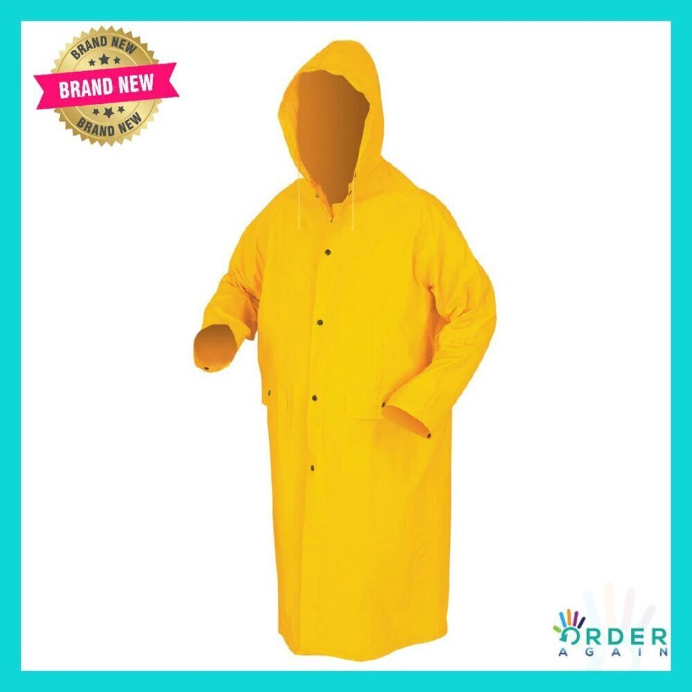 Classic Utility Raincoat PVC Polyester Workwear Durable Waterproof Outerwear